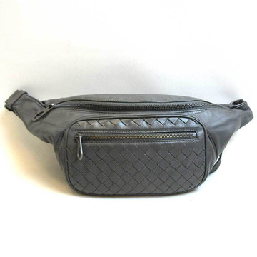 BOTTEGA VENETA bag waist pouch gray body intrecciato men's leather
