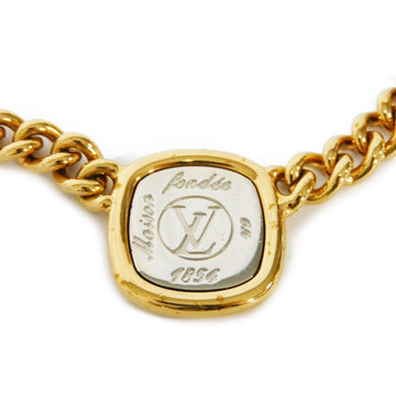 LOUIS VUITTON Choker Necklace ID LV Signature Chain Silver Gold Metal Plated Brass Circle M61090 Women's Accessories