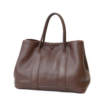 Hermes Handbag Garden Twilly TPM Dark Brown Red Women's Leather Silk