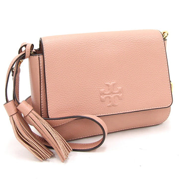 TORY BURCH Shoulder Bag Web Flap Crossbody 84778 Pink Leather Tassel Pochette Women's