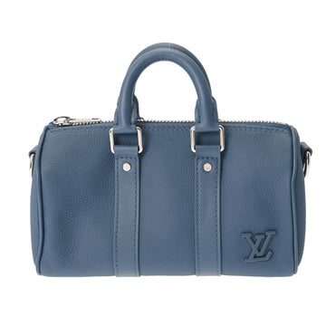 LOUIS VUITTON Aerogram Keepall XS Shoulder Blue M81003 Men's Taurillon Leather Handbag