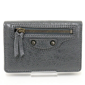 BALENCIAGA card case business holder leather 477453 gray
