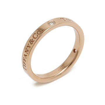 TIFFANY&Co.  flat band ring 3mm K18PG Au750 pink gold 3PD diamond size 12.5