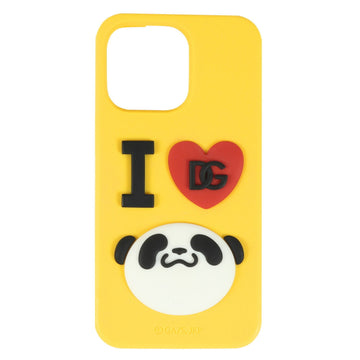 DOLCE & GABBANADOLCE&GABBANA  Jujutsu Kaisen Panda Senpai Motif iPhone 13 PRO Case COVER GOMMA LOGO 22SS Yellow for 13PRO