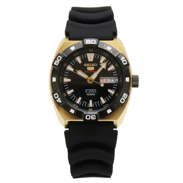 SEIKO 5 Sports Day Date Black Dial GP Rubber Luton Men's Automatic Watch SRP288J1 4R36-01C0