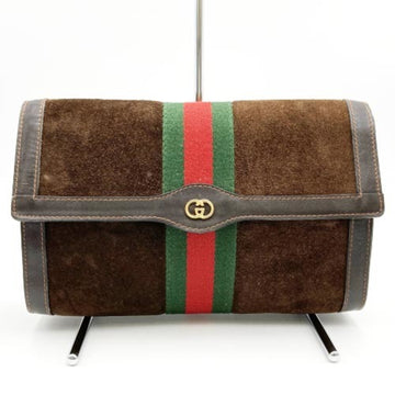 GUCCI Parfums Clutch Bag Second Sherry Line Brown Suede Ladies Old Perfume ITIU2L0MUN12