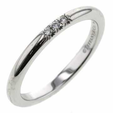 TIFFANY ring classic band 3P width about 2mm platinum PT950 diamond 8.5 women's &Co.