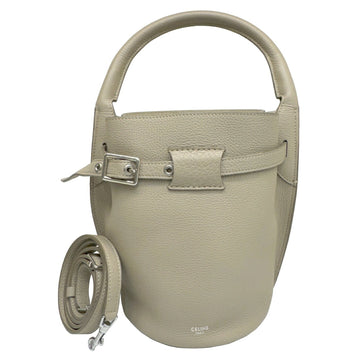 CELINE Big Bag Nano Bucket Calf Handbag Shoulder 187243U.18LT Women's Light Taupe Courreges