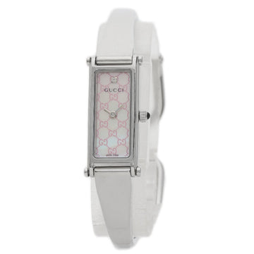 GUCCI 1500L GG Square Face Bangle Watch Stainless Steel/SS Ladies