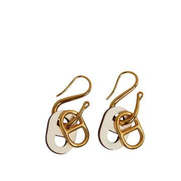 HERMES Haut Maillon Chaine d'Ancre Earrings Gold Plated Women's