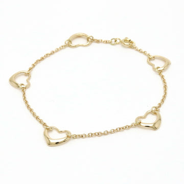 TIFFANY&Co.  Elsa Peretti Open Heart Bracelet 5 Motifs K18YG Yellow Gold