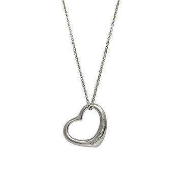 TIFFANY Open Heart Necklace Silver Elsa Peretti 22mm 925 &Co. Top Ladies