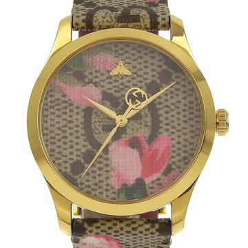 Gucci G Timeless Ladies Quartz Battery Watch GG Blooms Bee YA1264038A