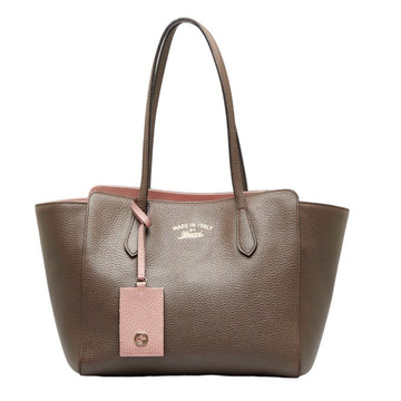 GUCCI swing tote bag shoulder 354408 gray leather ladies