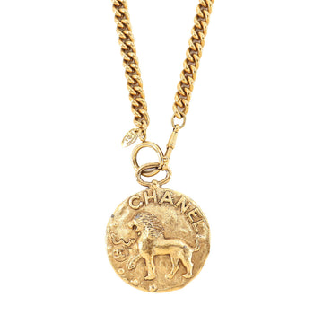 Chanel medal lion long necklace gold 23 vintage accessories Necklace