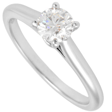CARTIER 1895 Diamond 0.40ct[G/VS1/3EX] Solitaire Ring Pt950 #50