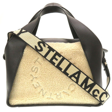 STELLA MCCARTNEY Alter Nappa Fur Black Ivory Tote Shoulder Bag 0117