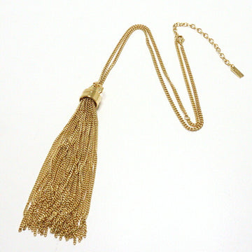 YVES SAINT LAURENT Saint Laurent SAINT LAURENT tassel long necklace metal gold tone 71cm [adjustable] YSL