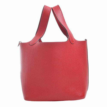 Hermes Taurillon Clemence Picotin PM Handbag Red