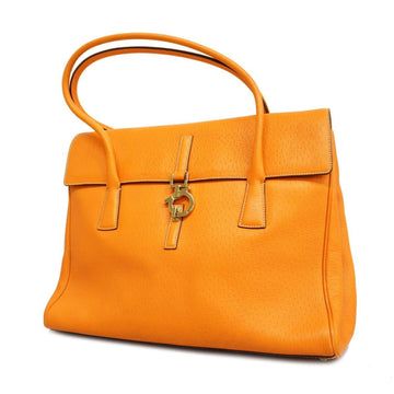 SALVATORE FERRAGAMO Handbag Gancini Leather Orange Gold Hardware Women's