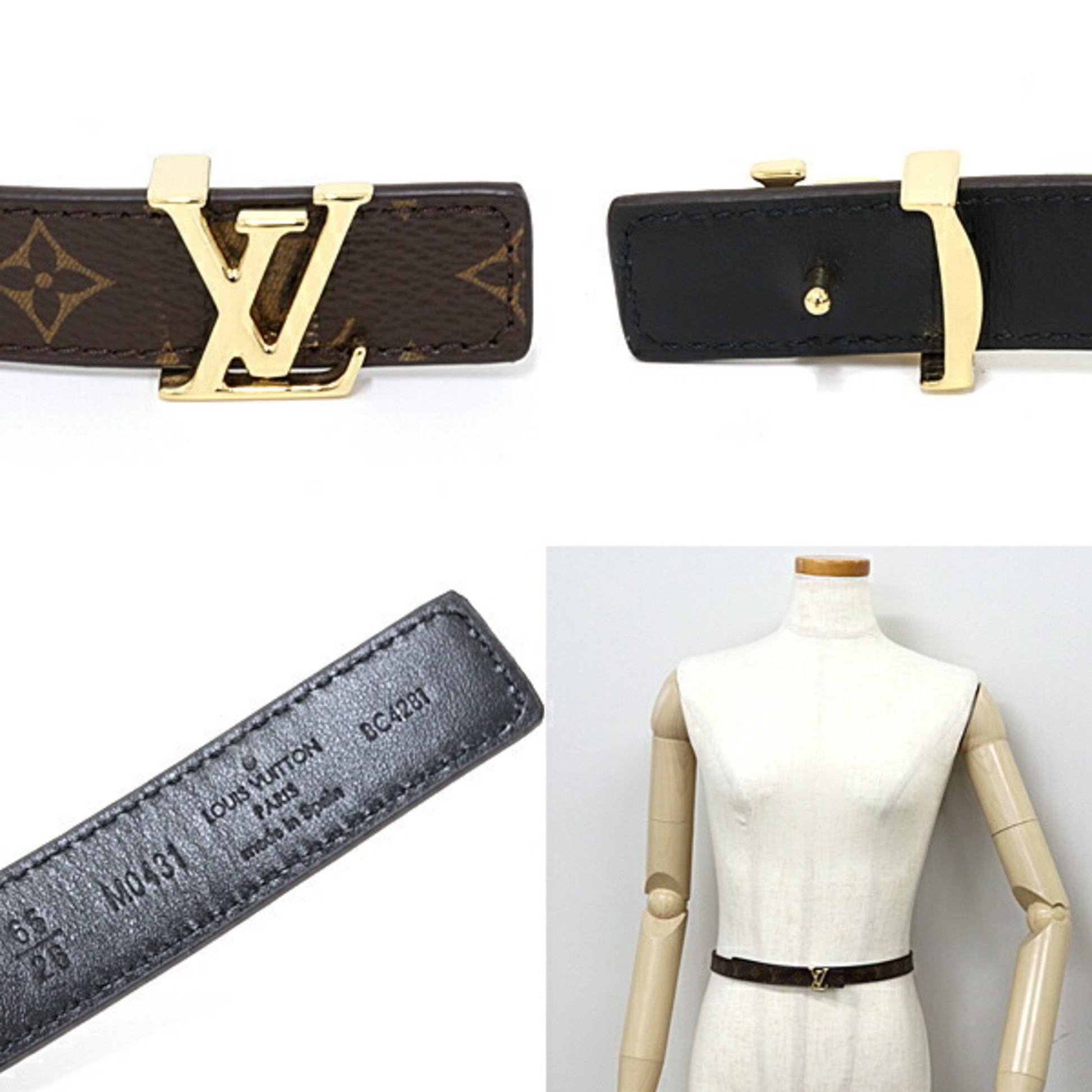 Louis Vuitton Louis Vuitton Belt Lv Iconic 20mm Reversible M0431 Brown Black
