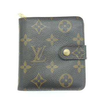 LOUIS VUITTON Monogram Compact Zip Folio Wallet Brown M61667