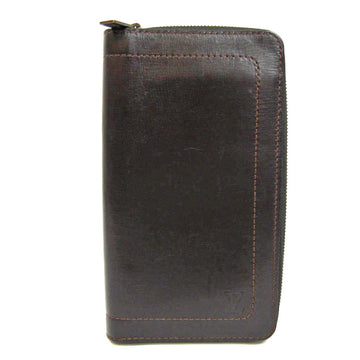 LOUIS VUITTON Utah Zippy Organizer M97025 Men's Utah Leather Long Wallet [bi-fold] Coffee