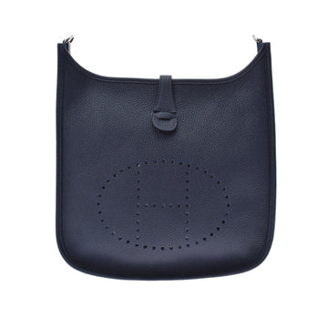 Hermes Evelyn 3 PM Blue Nuit / Maxi Quadrille U Engraved (around 2022) Unisex Taurillon Clemence Shoulder Bag
