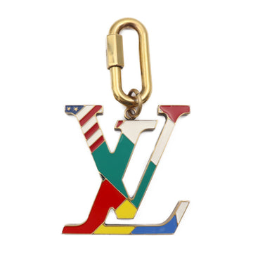 LOUIS VUITTON bijou sack LV flag key holder MP2484 metal gold multicolor bag charm