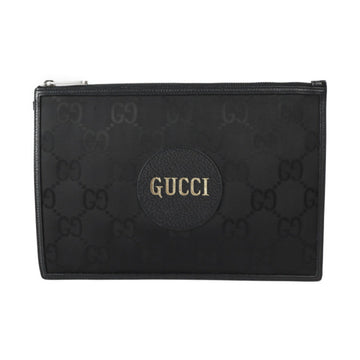 Gucci Off The Grid Second Bag 625598 GG Nylon Leather Black Silver Hardware Clutch Pouch