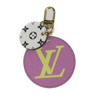 LOUIS VUITTON Portocre Ilustre Keychain M67848 Monogram Canvas Purple Yellow Gold Metal Fittings Mirror Bag Charm Key Ring