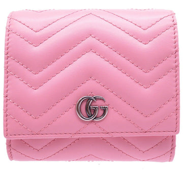 GUCCI GG Marmont 598629 Compact Wallet Leather Pink Bifold 0052 6B0052AEA5