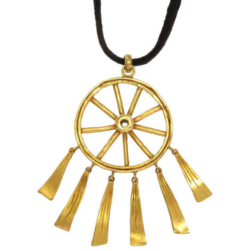 Hermes Steering Motif BIJOUTERIE FANTAISIE Brass Gold Necklace