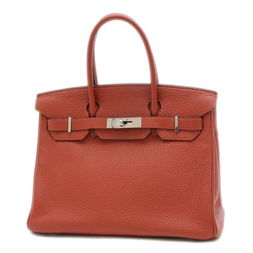 Hermes Birkin 30 Taurillon Clemence Leather Handbag Rouge H