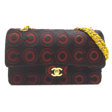 Chanel Ladies Shoulder Bag Harako Brown x Red/Yellow