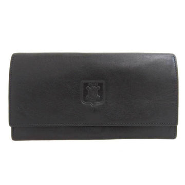 Celine bi-fold long wallet leather black with hook