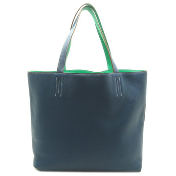 Hermes Double Sense 45  P Engraved Made in 2012 Women's Tote Bag Taurillon Clemence Blue Thalassa/Bamboo