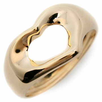 TIFFANY&Co.  Open Heart Elsa Peretti K18 Yellow Gold No. 8 Women's Ring