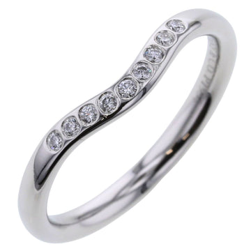 TIFFANY Ring Curved Band 9P Width approx. 2mm Platinum PT950 Diamond No. 10 Women's &Co.