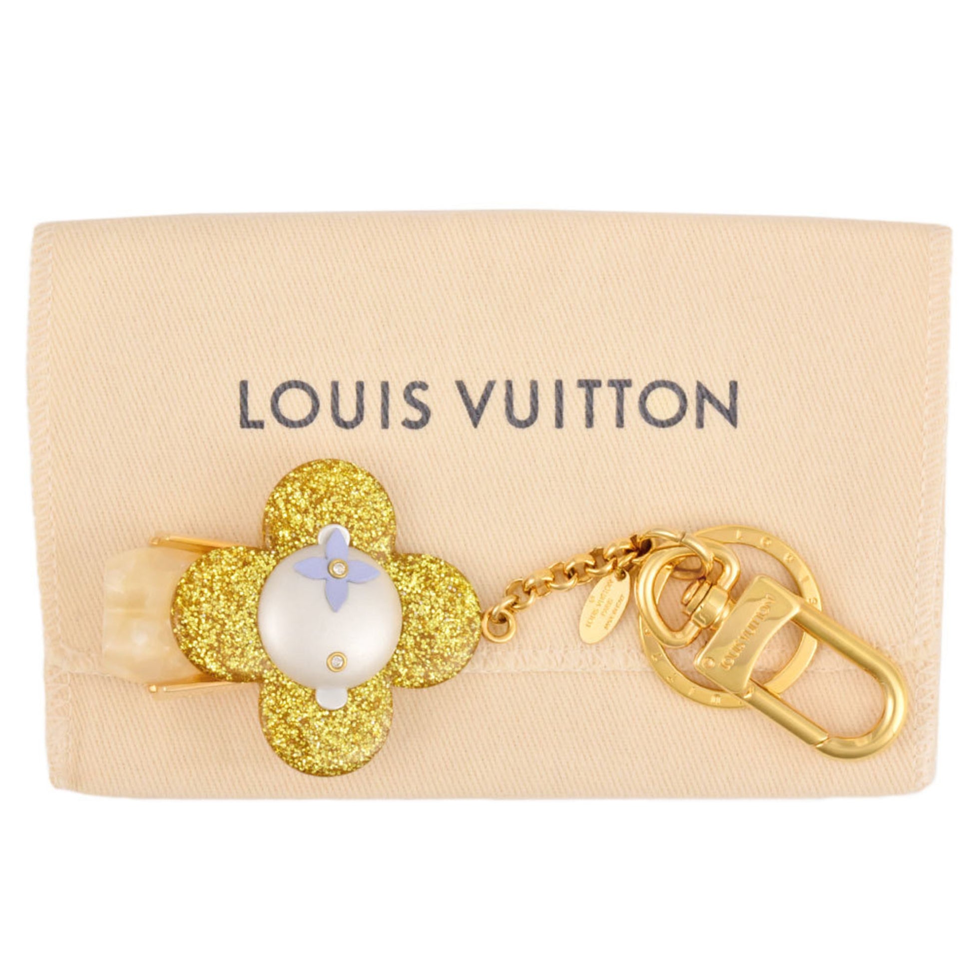 LOUIS VUITTON Strap Key ring holder chain Bag charm AUTH Porto Cle marina  M66141