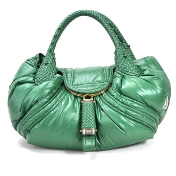 Fendi Handbag Moncler Collaboration Spy Bag Green Nylon x Leather FENDI MONCLER Women's