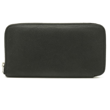 HERMES Azap Long Silk In Round Wallet Vo Epsom Leather Black X Engraved