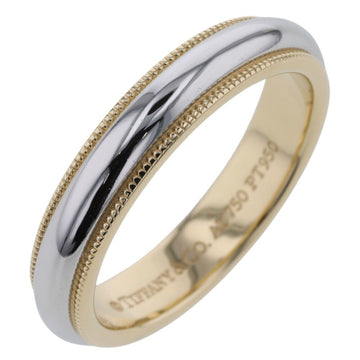 TIFFANY Ring Milgrain Band Width approx. 4mm Platinum PT950 K18 Yellow Gold Size 11.5 Women's &Co.