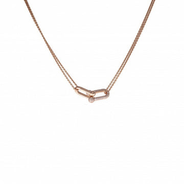 TIFFANY & Co Hardware Double Link Necklace/Pendant K18PG Pink Gold