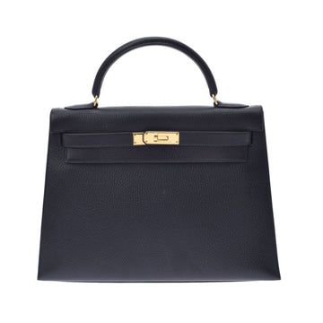 Hermes Kelly 32 Outer stitching Black B stamped (around 1998) Ladies Ardennes bag