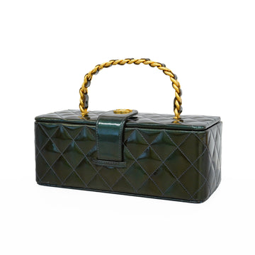 Chanel Matelasse Vanity Bag Women's Leather Vanity Bag Dark Green