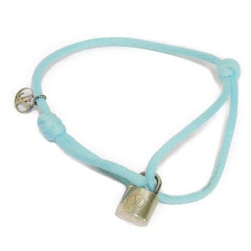 LOUIS VUITTON Bracelet Lockit Dudu Louis Padlock Cotton 925 LV Circle Blue Q05171 Men's Women's Accessories Jewelry