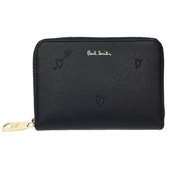 PAUL SMITH Wallet Coin Purse Case Round PWD792-10 Leather Black Heart Women's aq9342