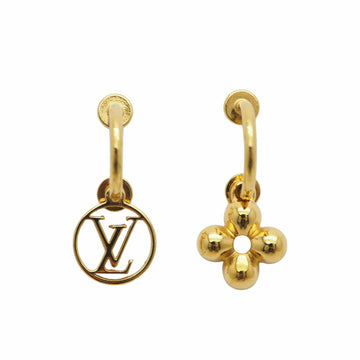 Louis Vuitton Bookle Dreille Blooming Earrings Gold M64859 LV Circle Monogram Flower