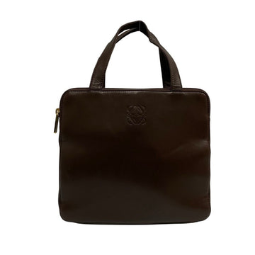 LOEWE Vintage Anagram Logo Nappa Leather Genuine Handbag Mini Tote Bag Brown